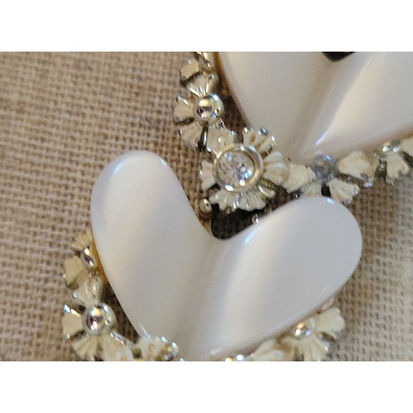 Vintage BSK Heart Shaped Moon Glow Thermoset Rhinestone  Bracelet Missing Stones - Picture 9 of 16